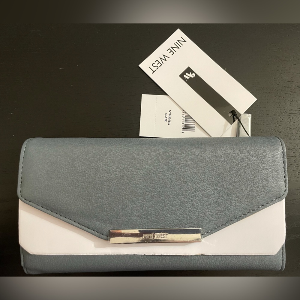 Nine West wallet for ladies, slate (blue grey) color, brand new